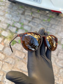 Óculos Rayban Haste Fina Brown Oncinha