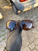 Óculos Rayban Haste Fina Brown Oncinha