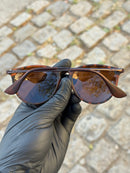 Óculos Rayban Haste Fina Brown Oncinha