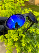 Eye Jacket Black Neon Blue