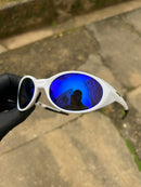 Eye Jacket White Neon Blue