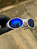 Eye Jacket White Neon Blue