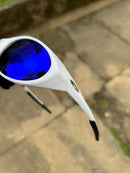 Eye Jacket White Neon Blue