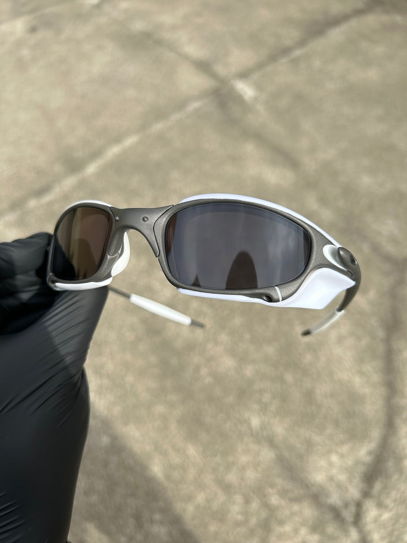 Óculos Oakley Juliet X-Metal Black Kit branco c/ Side Blinder Óculos Oakley Juliet X-Metal Black Kit branco c/ Side Blinder